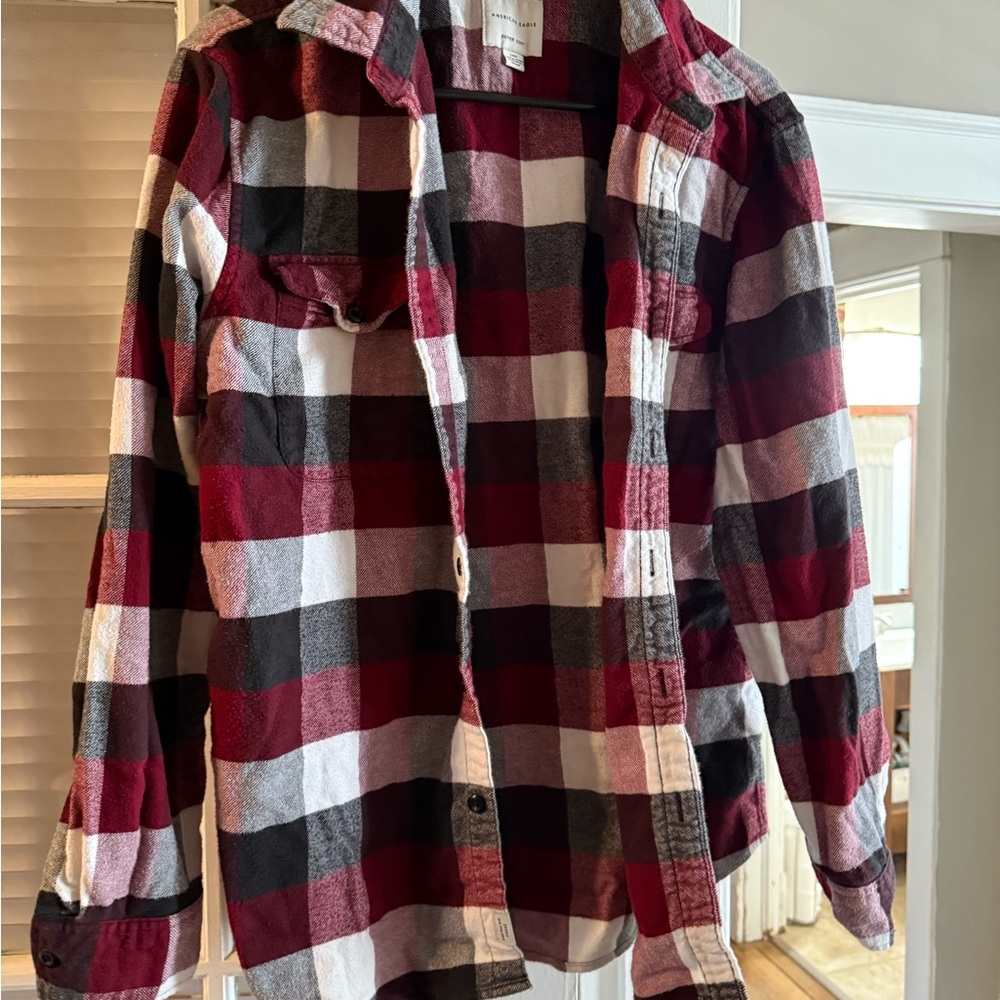 American Eagle Flannel Shirt in Red and Black